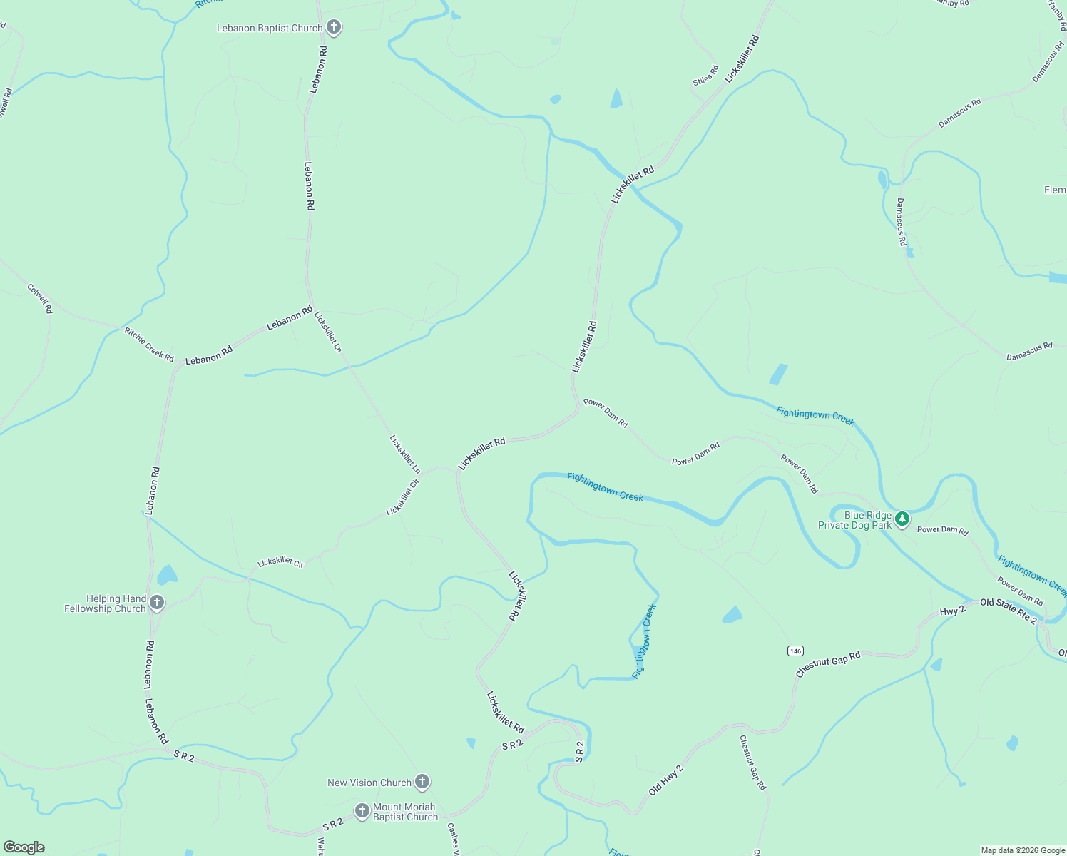 map of restaurants, bars, coffee shops, grocery stores, and more near 3459 Lickskillet Road in Epworth