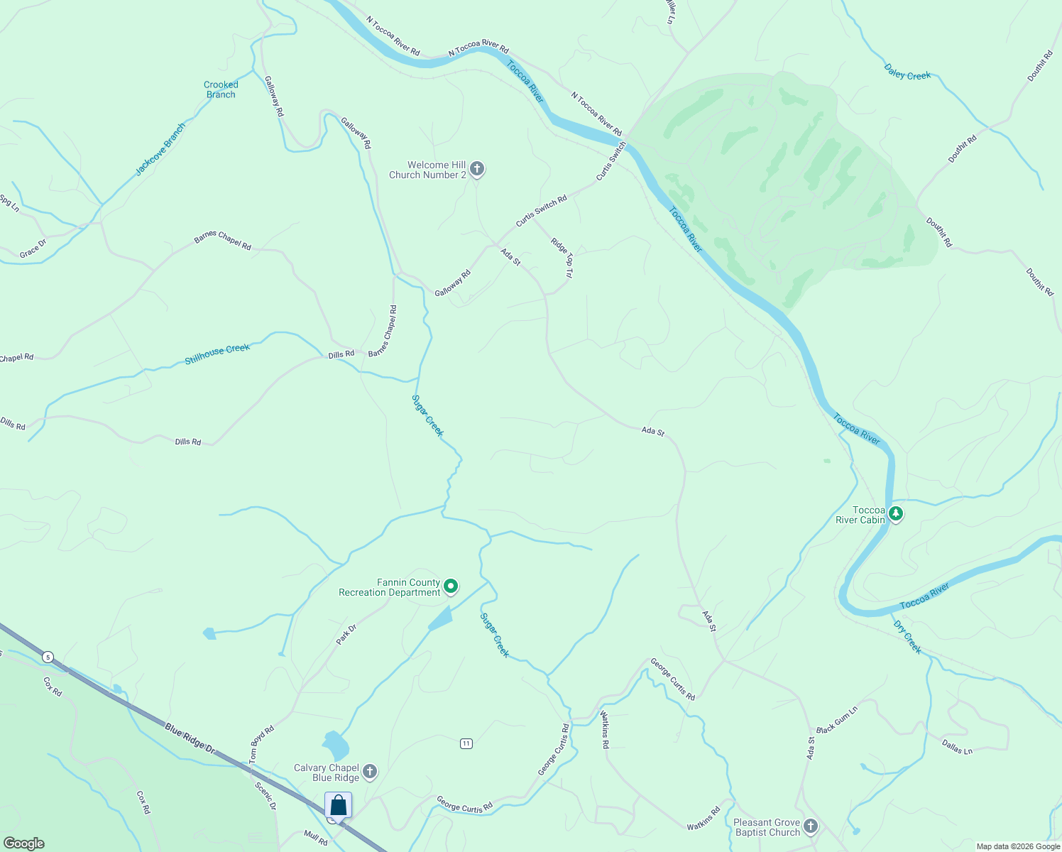 map of restaurants, bars, coffee shops, grocery stores, and more near 308 Windy Valley Lane in Blue Ridge