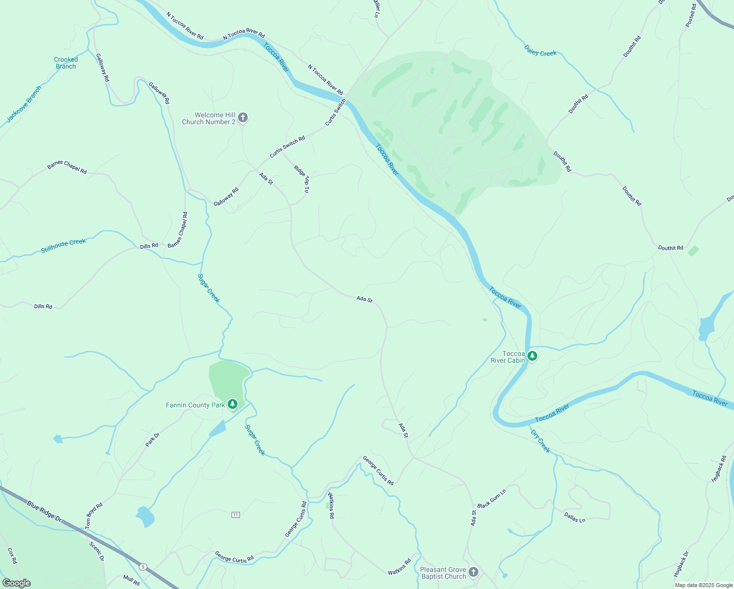 map of restaurants, bars, coffee shops, grocery stores, and more near 50 Toccoa Preserve Lane in Blue Ridge