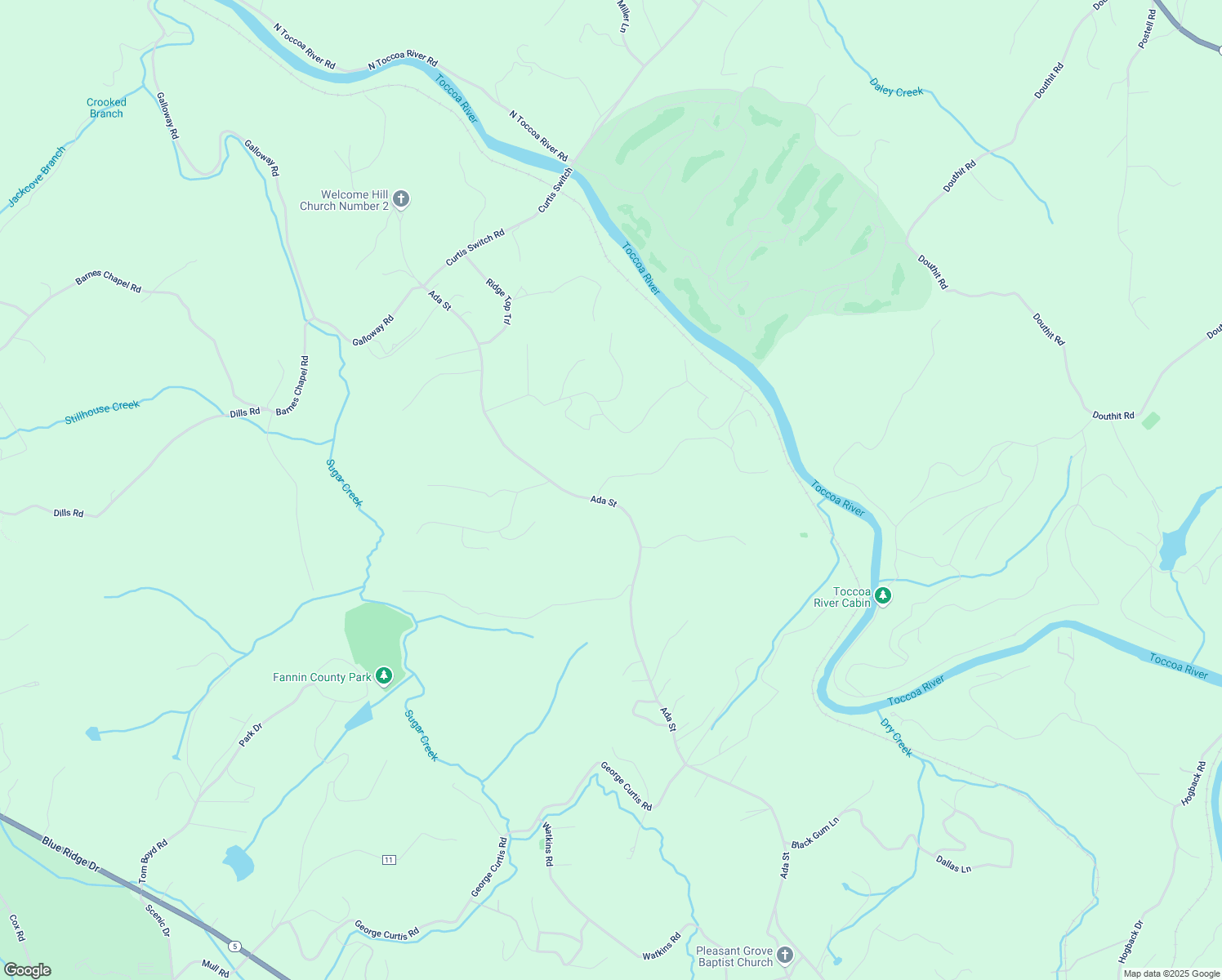 map of restaurants, bars, coffee shops, grocery stores, and more near 50 Toccoa Preserve Lane in Blue Ridge