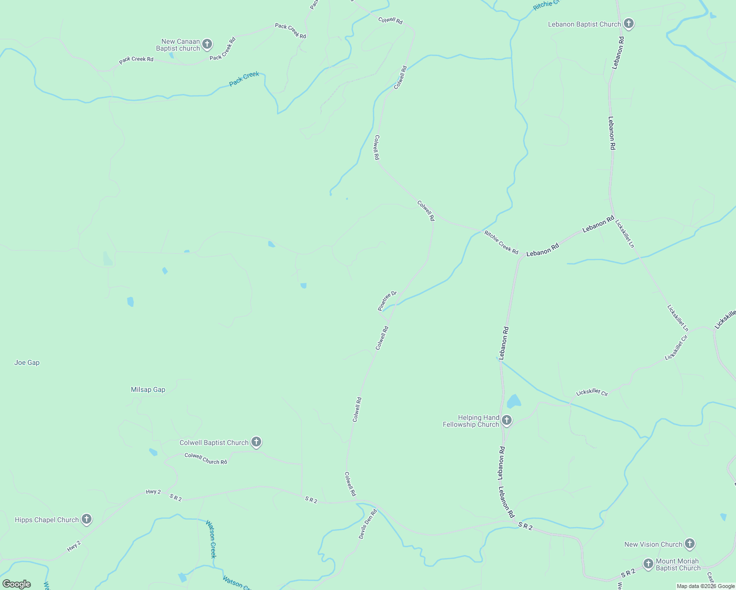 map of restaurants, bars, coffee shops, grocery stores, and more near 1980 Colwell Road in Blue Ridge
