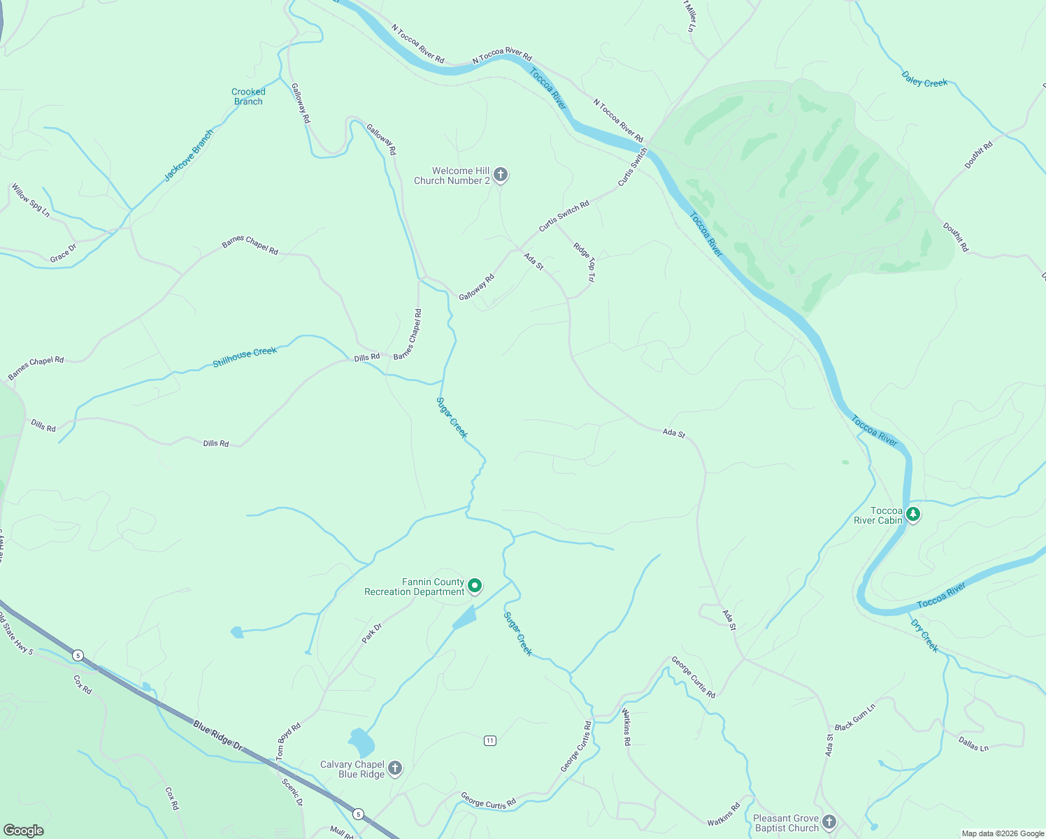 map of restaurants, bars, coffee shops, grocery stores, and more near 4041 Ada Street in Blue Ridge