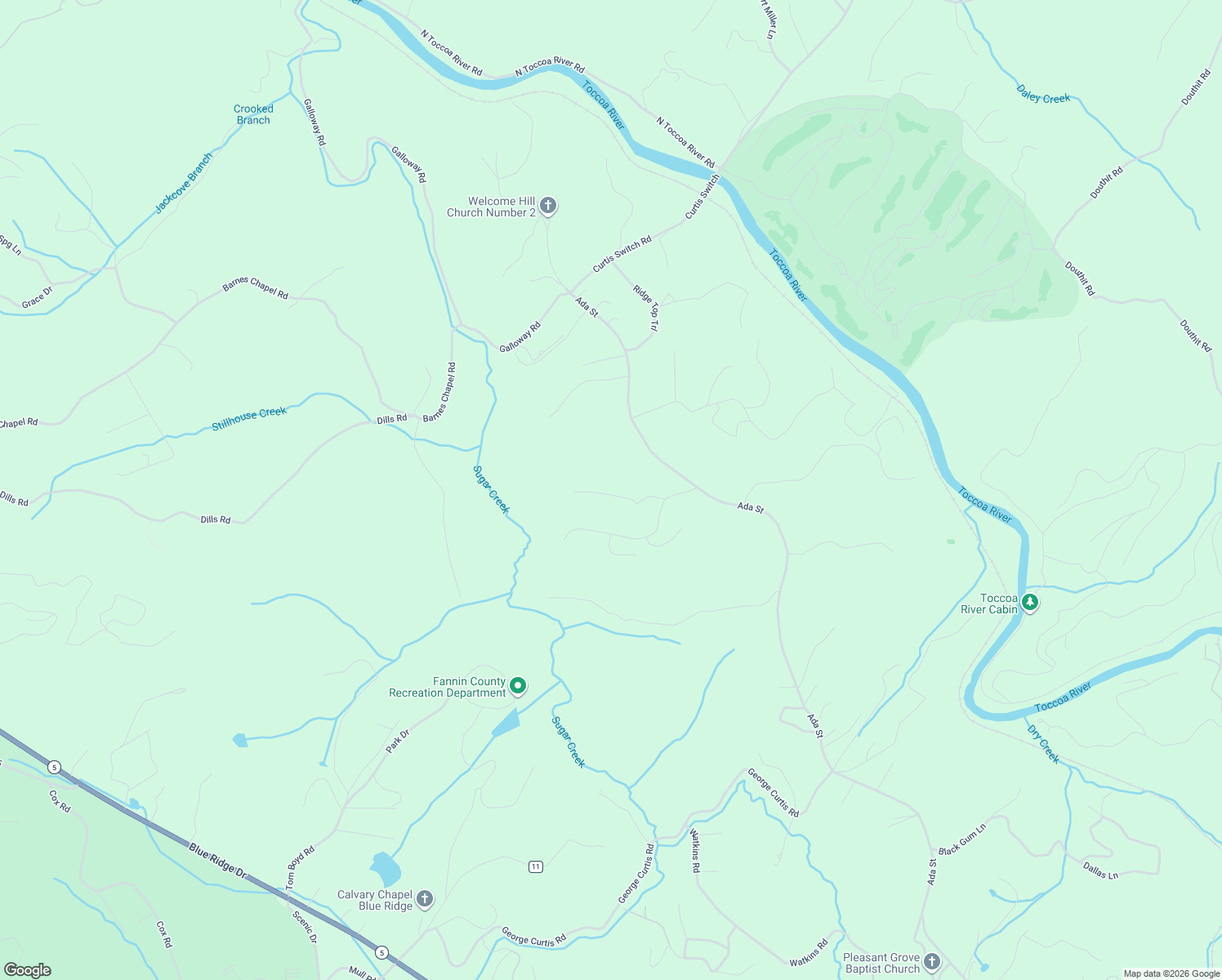 map of restaurants, bars, coffee shops, grocery stores, and more near in Blue Ridge