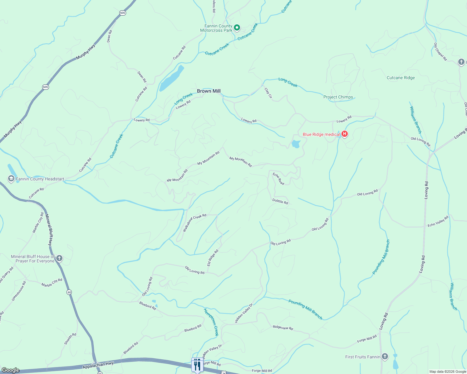map of restaurants, bars, coffee shops, grocery stores, and more near 334 Cabbage Patch in Morganton