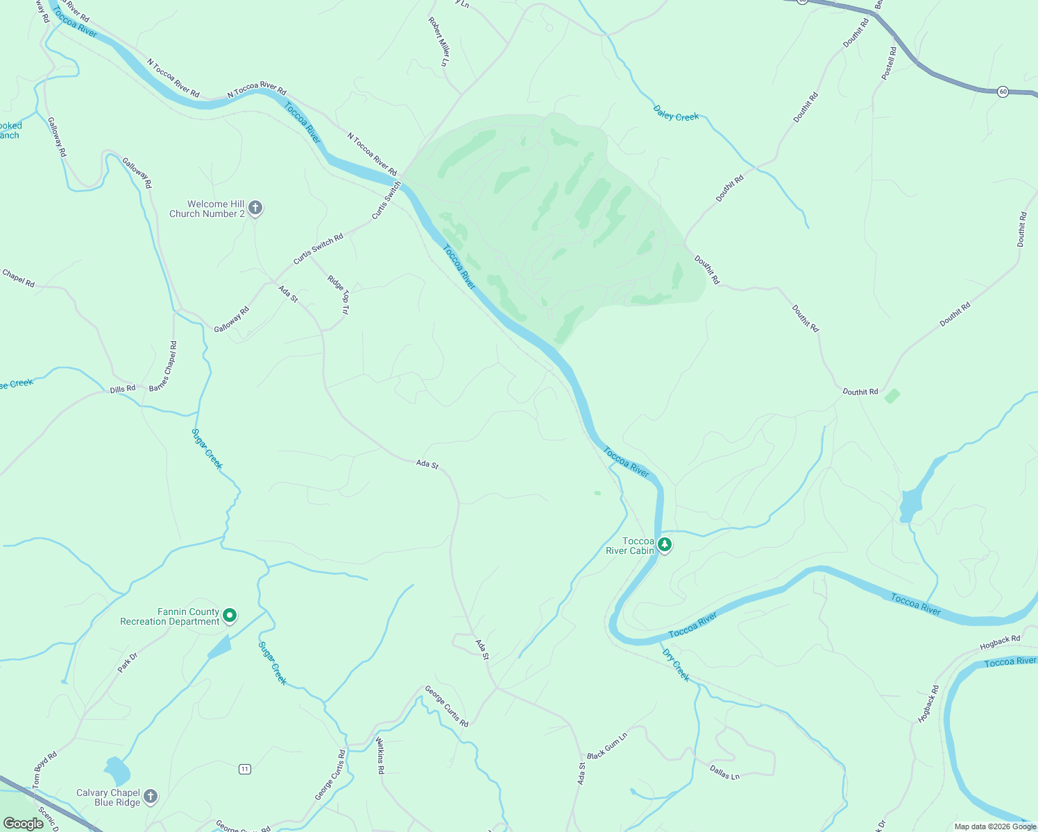 map of restaurants, bars, coffee shops, grocery stores, and more near 392 Toccoa Preserve Lane in Blue Ridge