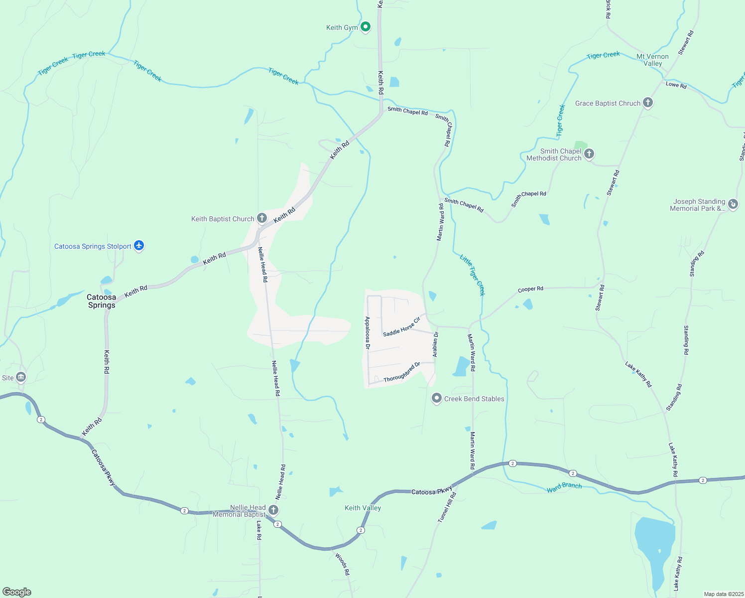 map of restaurants, bars, coffee shops, grocery stores, and more near 269 Appaloosa Drive in Tunnel Hill