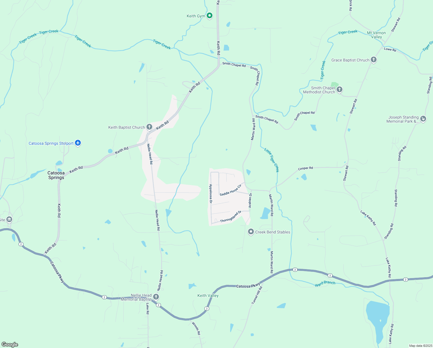 map of restaurants, bars, coffee shops, grocery stores, and more near 269 Appaloosa Drive in Tunnel Hill