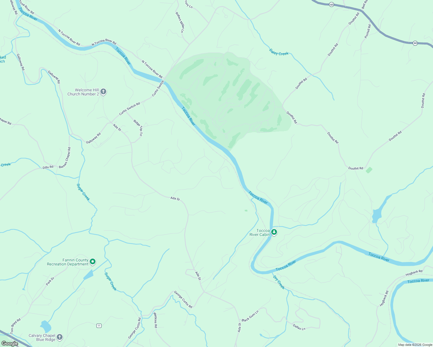 map of restaurants, bars, coffee shops, grocery stores, and more near 392 Toccoa Preserve Lane in Blue Ridge