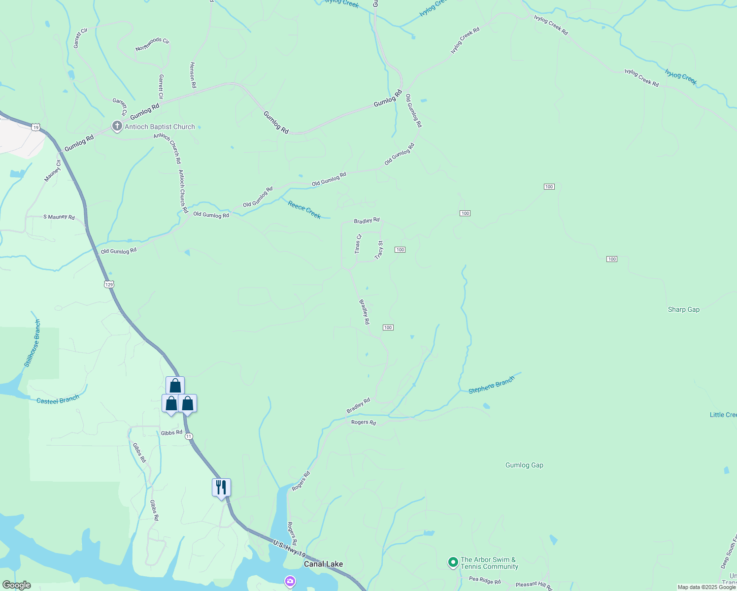 map of restaurants, bars, coffee shops, grocery stores, and more near Bessie Lane in Union County