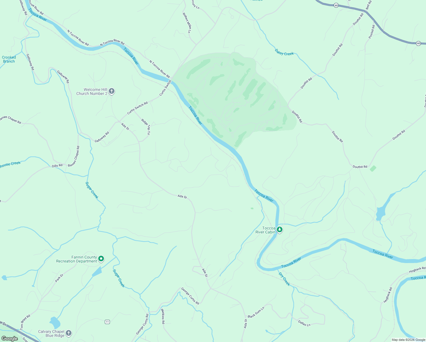 map of restaurants, bars, coffee shops, grocery stores, and more near 389 Toccoa Preserve Lane in Blue Ridge