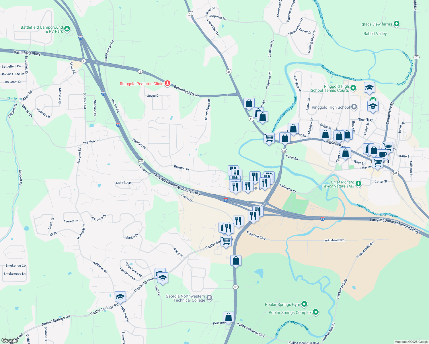 9 Arrowhead Lane, Ringgold GA Walk Score