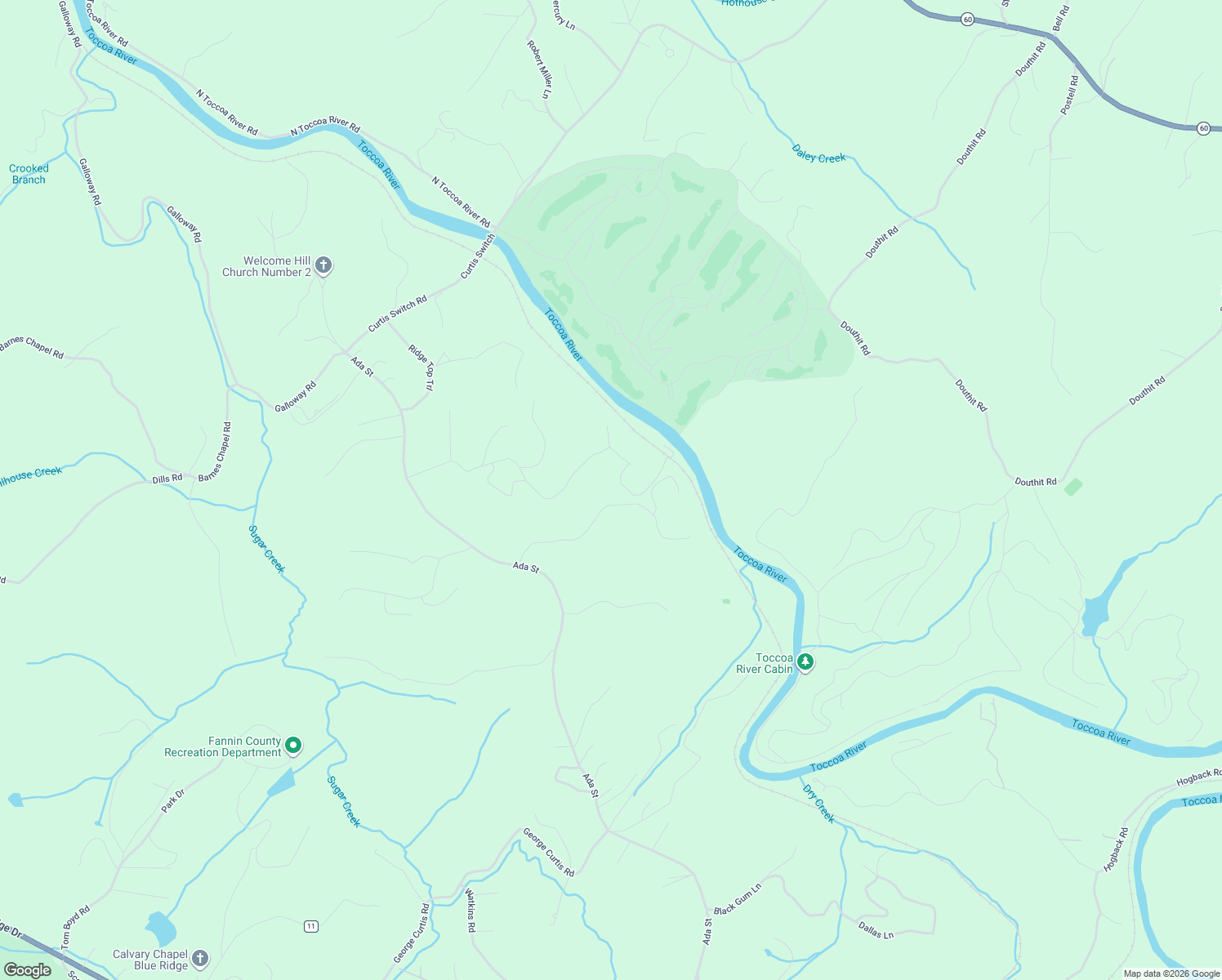 map of restaurants, bars, coffee shops, grocery stores, and more near 389 Toccoa Preserve Lane in Blue Ridge