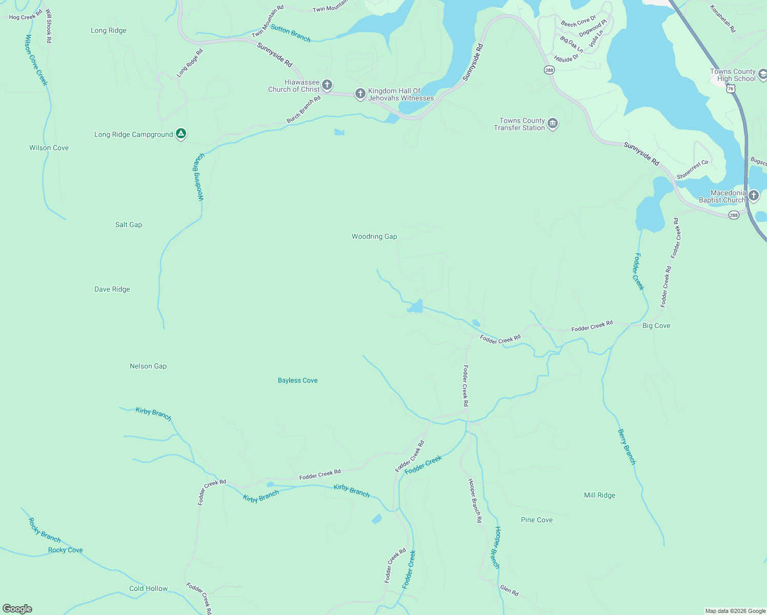 map of restaurants, bars, coffee shops, grocery stores, and more near 564 Martin Road in Hiawassee