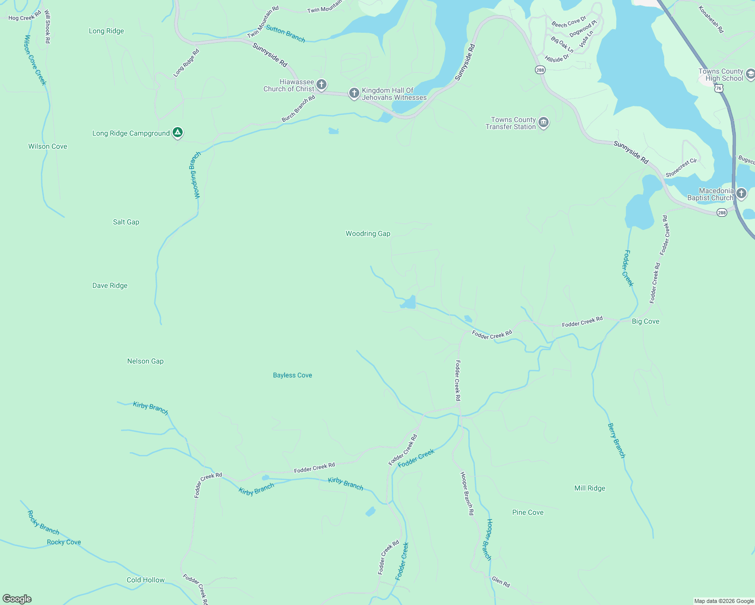 map of restaurants, bars, coffee shops, grocery stores, and more near 564 Martin Road in Hiawassee