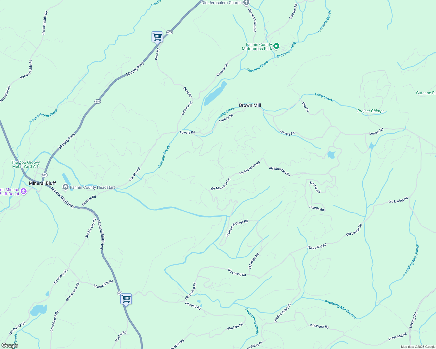 map of restaurants, bars, coffee shops, grocery stores, and more near 143 Katydid Road in Morganton