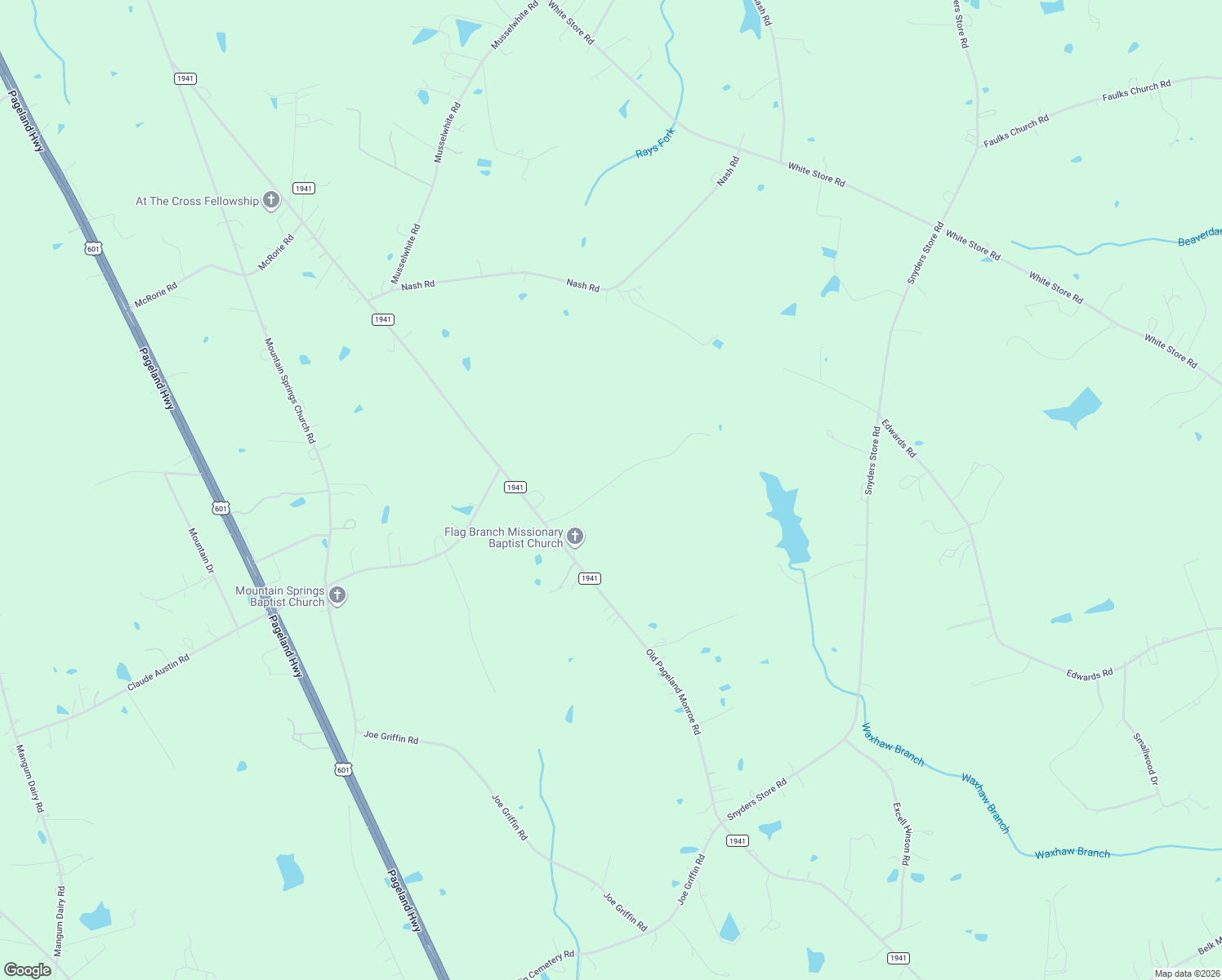 map of restaurants, bars, coffee shops, grocery stores, and more near 2716 L J Whitley Road in Monroe