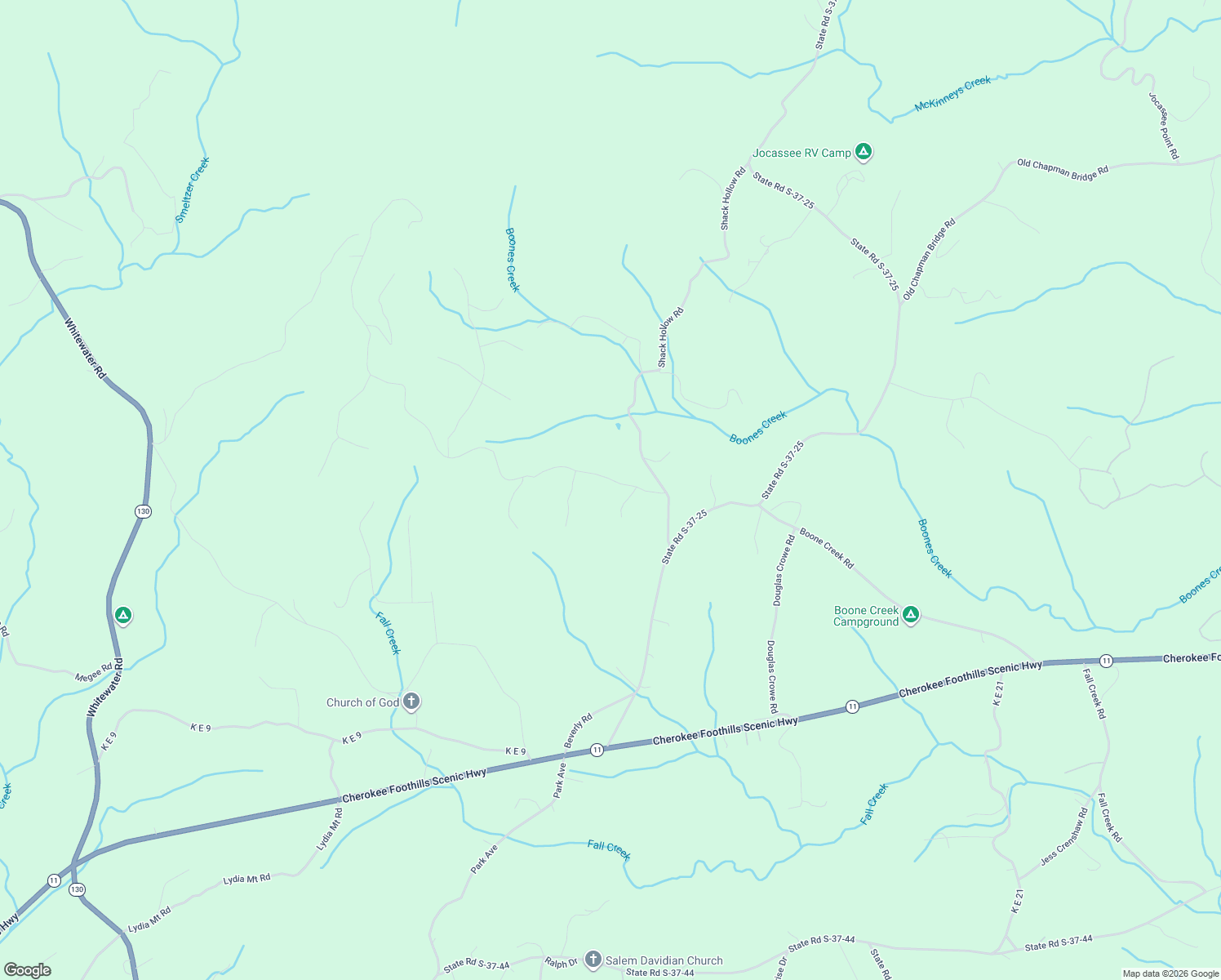 map of restaurants, bars, coffee shops, grocery stores, and more near 208 Jocassee Ridge Way in Salem