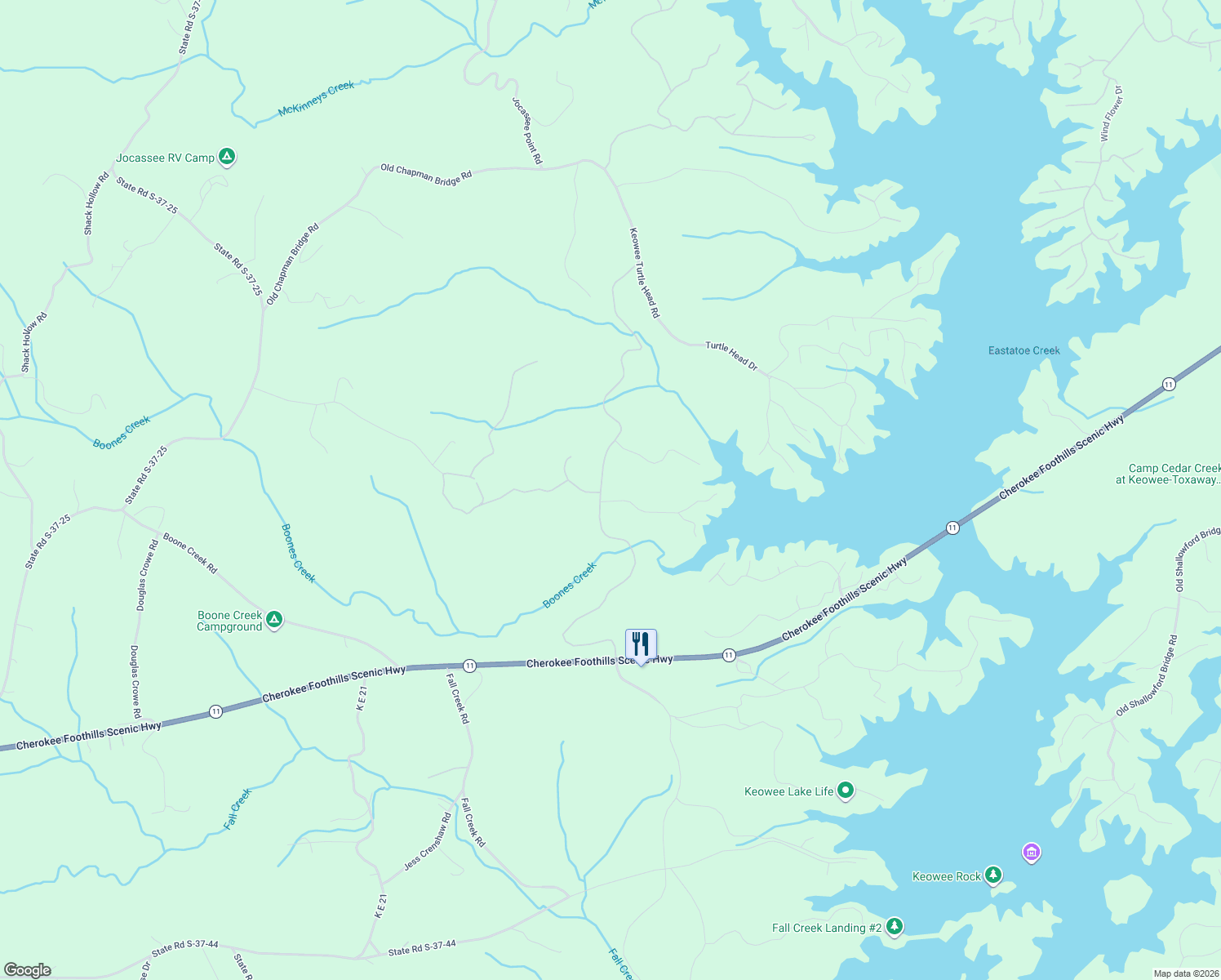 map of restaurants, bars, coffee shops, grocery stores, and more near 405 Shimmering Water Lane in Salem