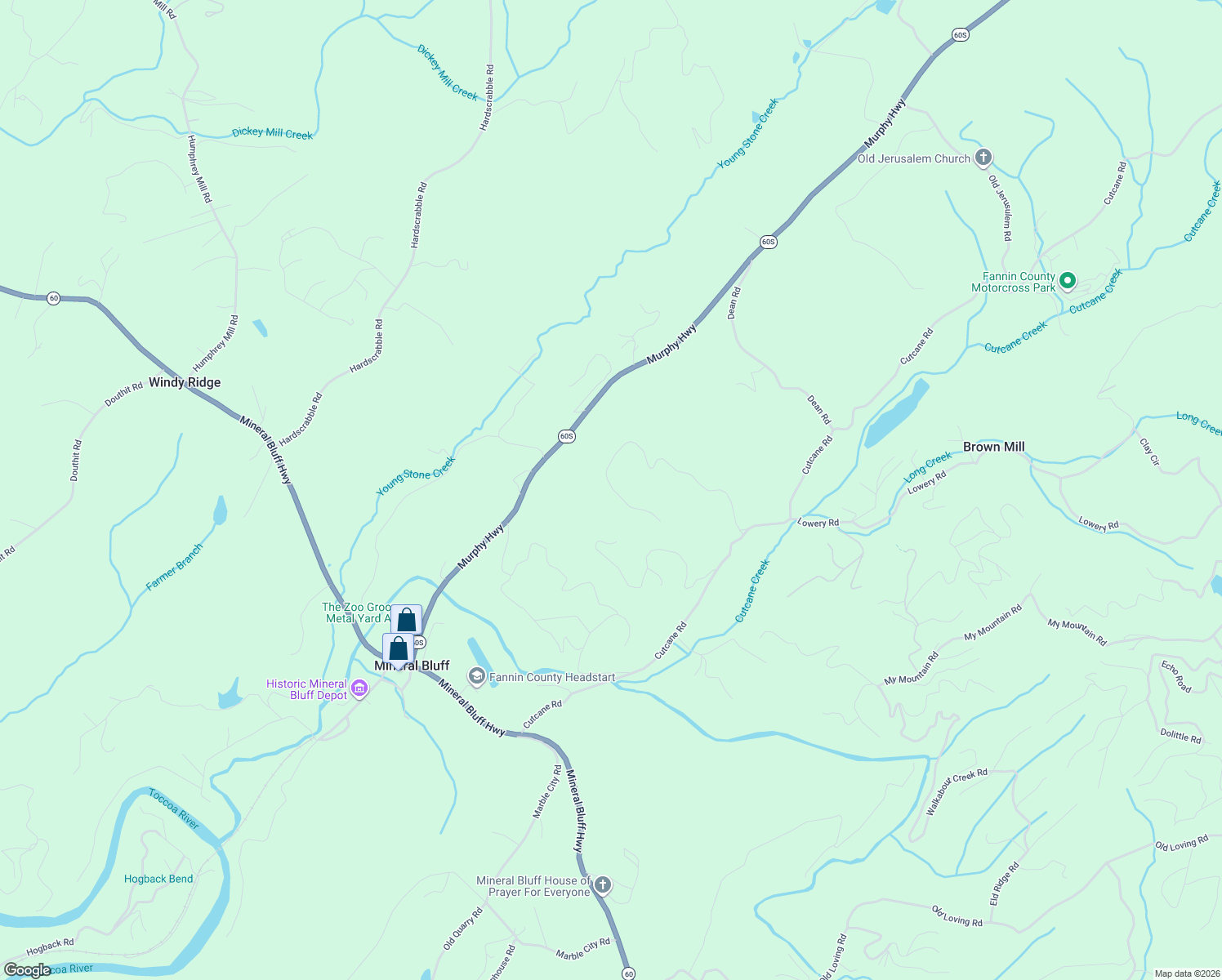 map of restaurants, bars, coffee shops, grocery stores, and more near 653 Tanglewood Drive in Blue Ridge