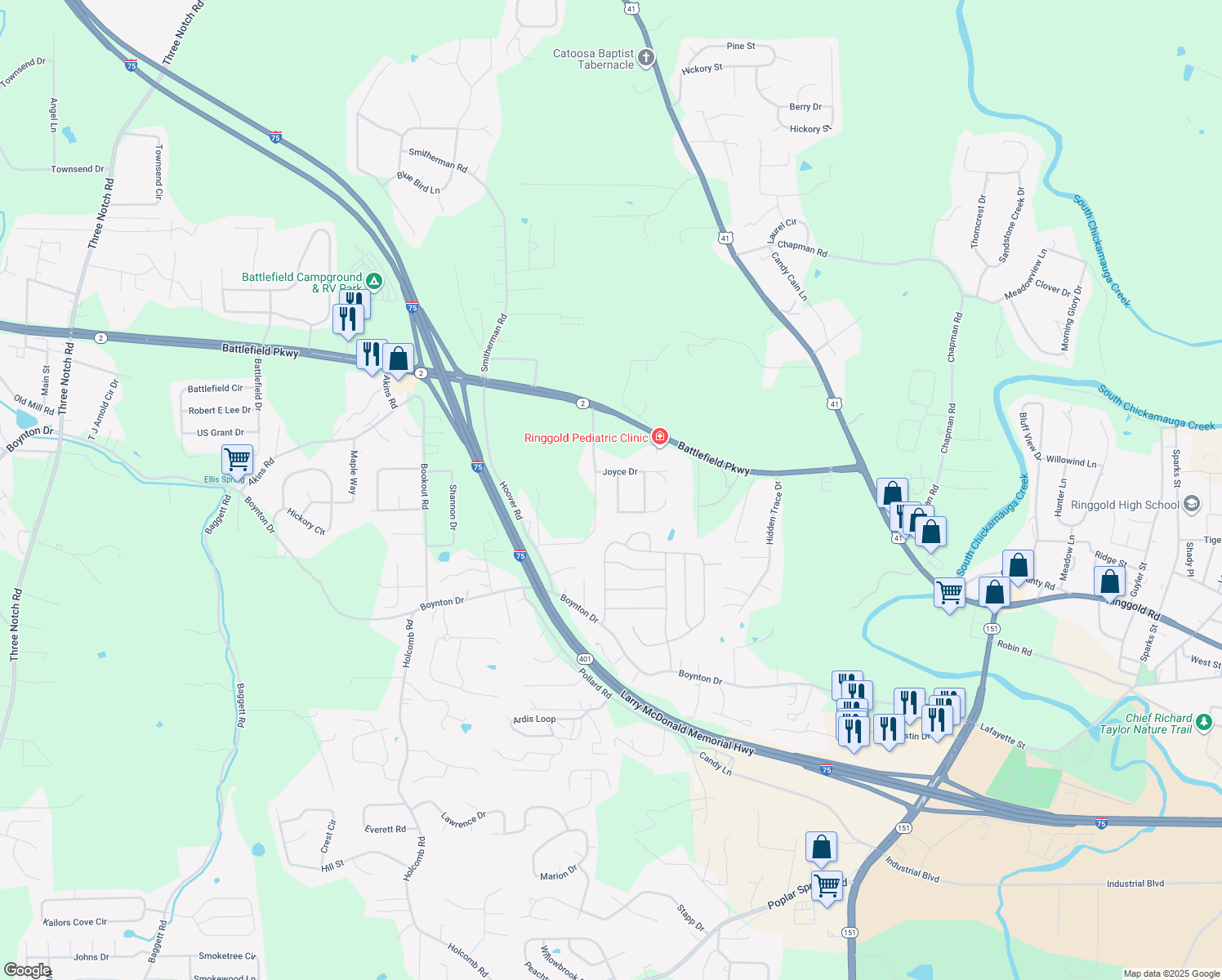 54 Detha Lane, Ringgold GA Walk Score