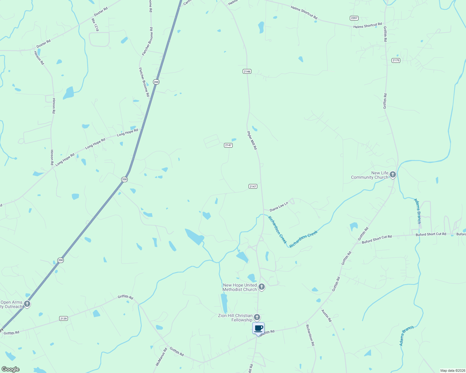 map of restaurants, bars, coffee shops, grocery stores, and more near 1404 Augustus Road in Monroe