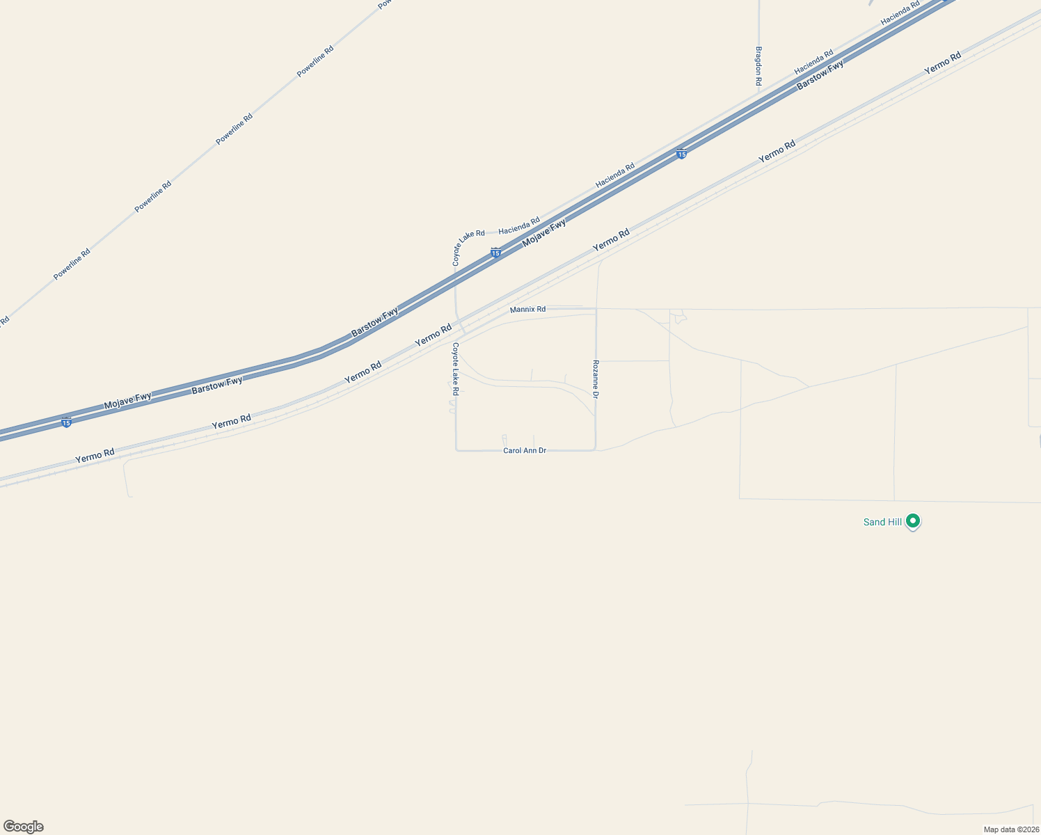 map of restaurants, bars, coffee shops, grocery stores, and more near 43522 Carol Ann Drive in Newberry Springs