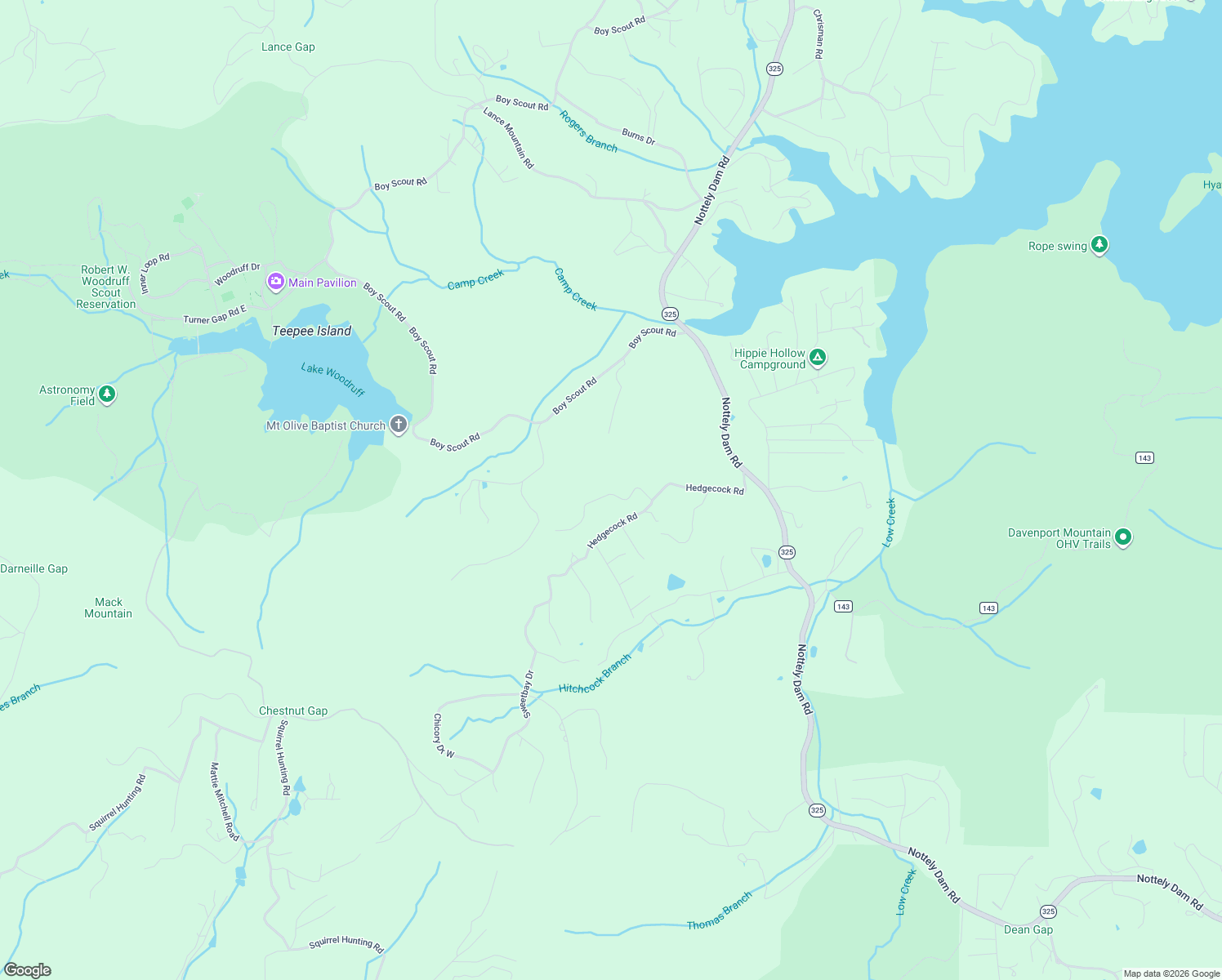 map of restaurants, bars, coffee shops, grocery stores, and more near 181 Beaver Ridge Road in Blairsville