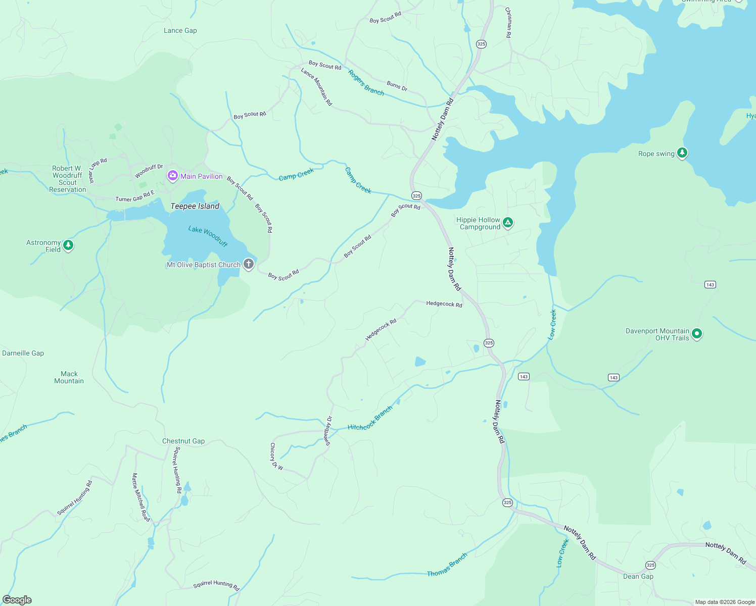 map of restaurants, bars, coffee shops, grocery stores, and more near 181 Beaver Ridge Road in Blairsville
