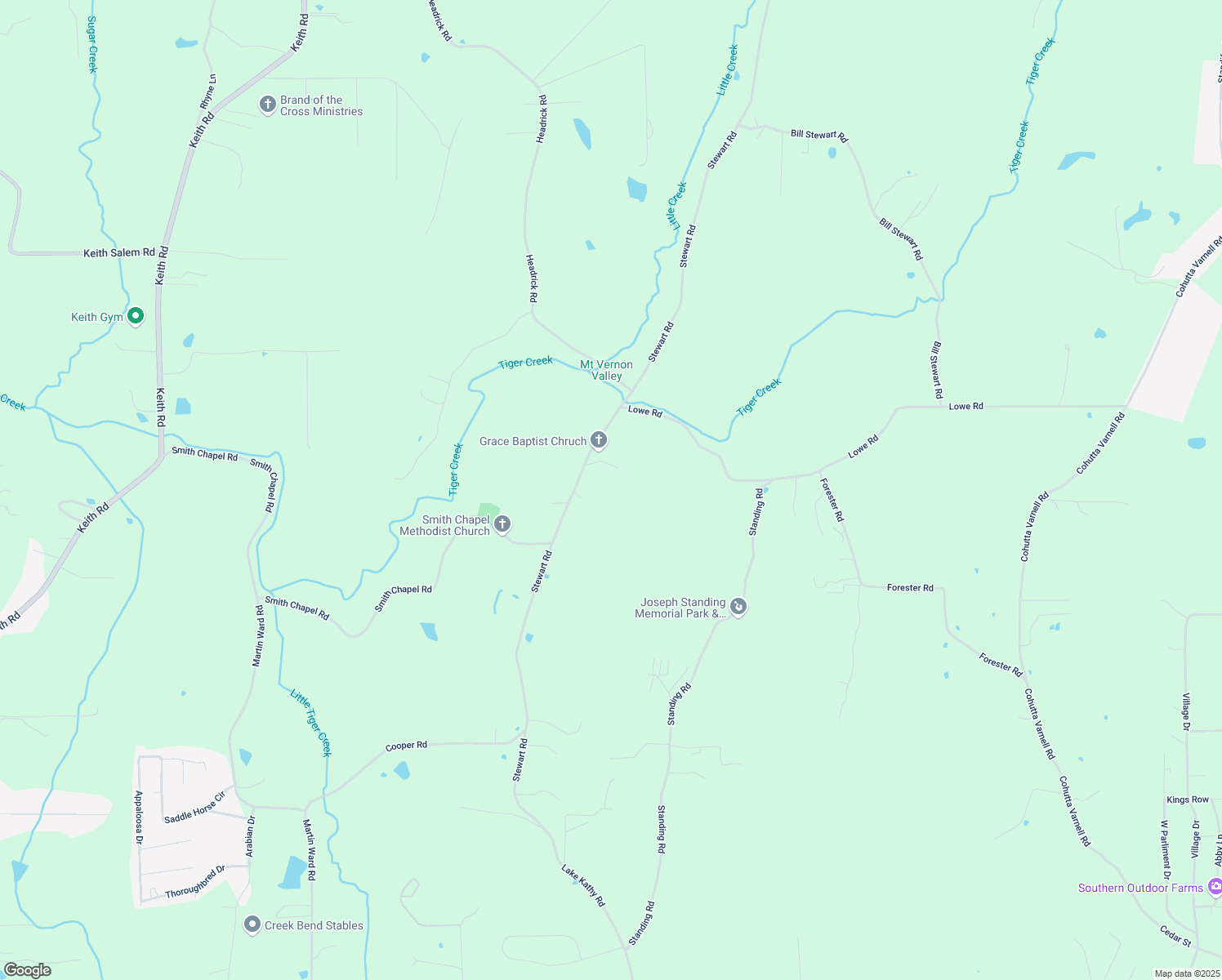 map of restaurants, bars, coffee shops, grocery stores, and more near 4049 Stewart Road in Tunnel Hill