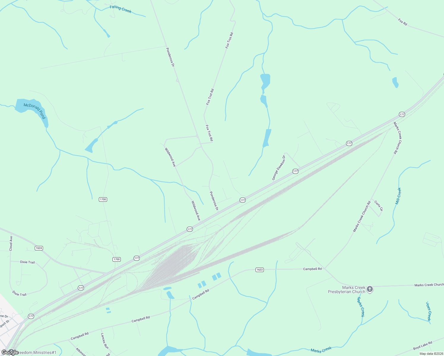 map of restaurants, bars, coffee shops, grocery stores, and more near 116 Peachtree Court in Hamlet