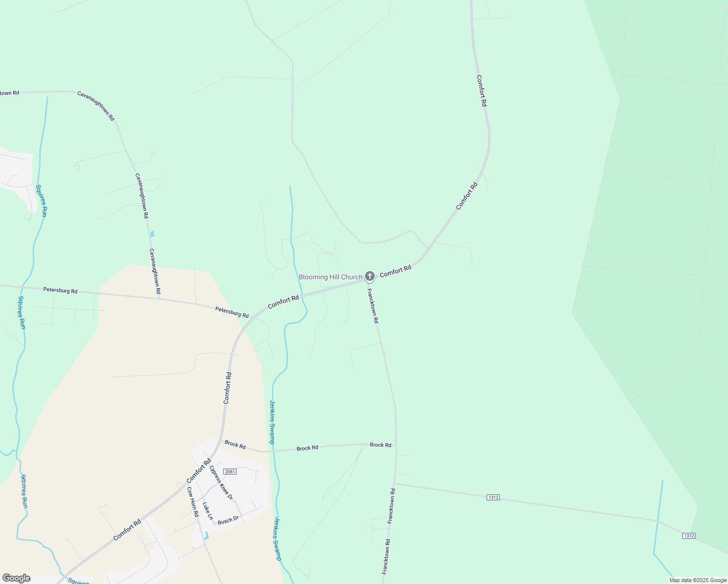 map of restaurants, bars, coffee shops, grocery stores, and more near 783 Francktown Road in Richlands