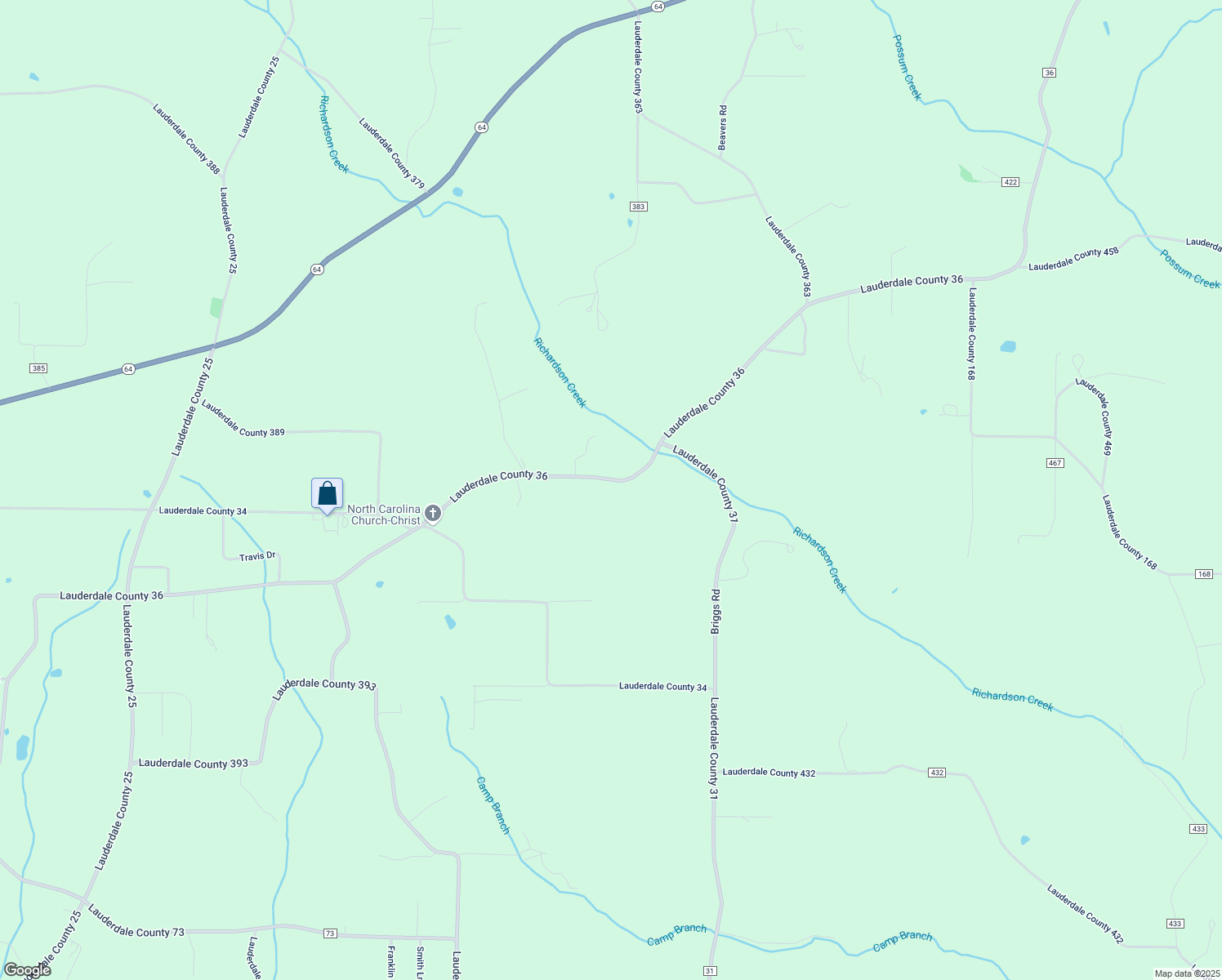 map of restaurants, bars, coffee shops, grocery stores, and more near 3388 Lauderdale County 36 in Killen