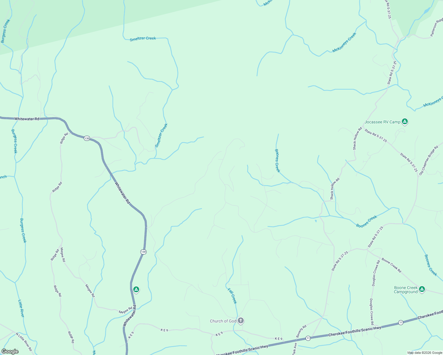 map of restaurants, bars, coffee shops, grocery stores, and more near 260 Jocassee Ridge Way in Salem