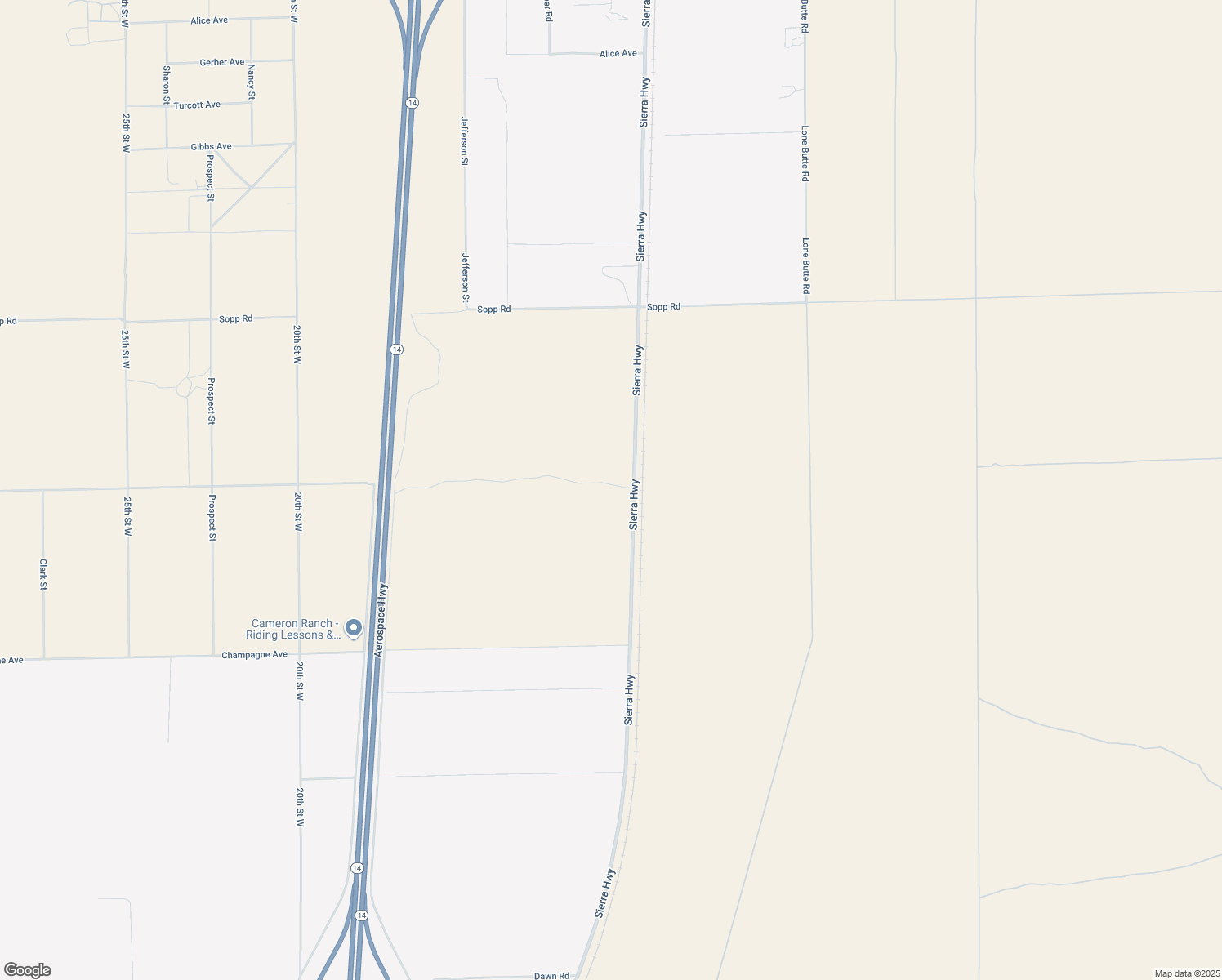 map of restaurants, bars, coffee shops, grocery stores, and more near 0 Sierra Highway in Mojave