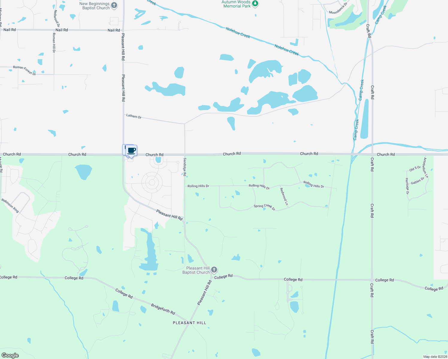 map of restaurants, bars, coffee shops, grocery stores, and more near 5818 Rolling Hills Drive in Olive Branch