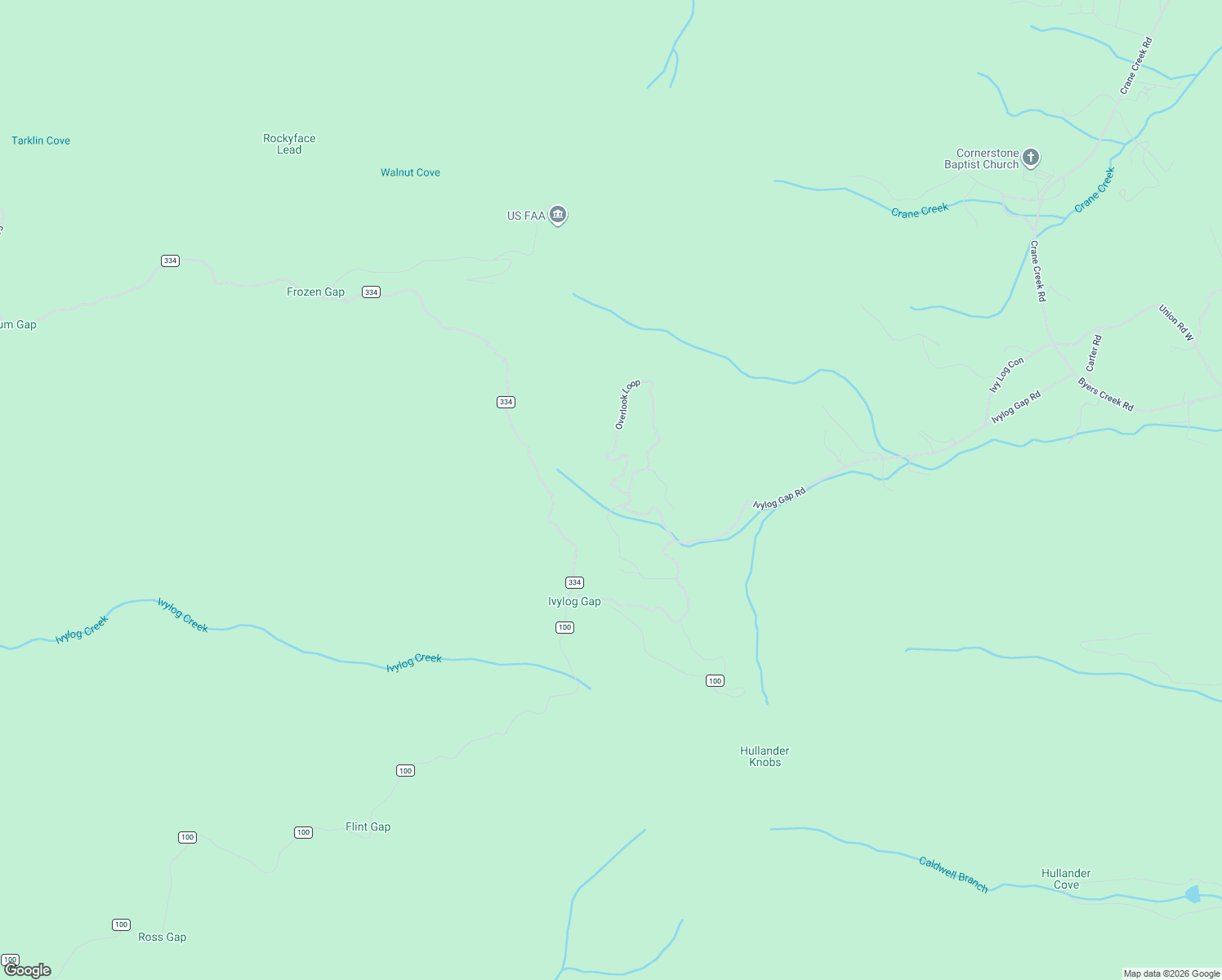 map of restaurants, bars, coffee shops, grocery stores, and more near Overlook Loop in Young Harris