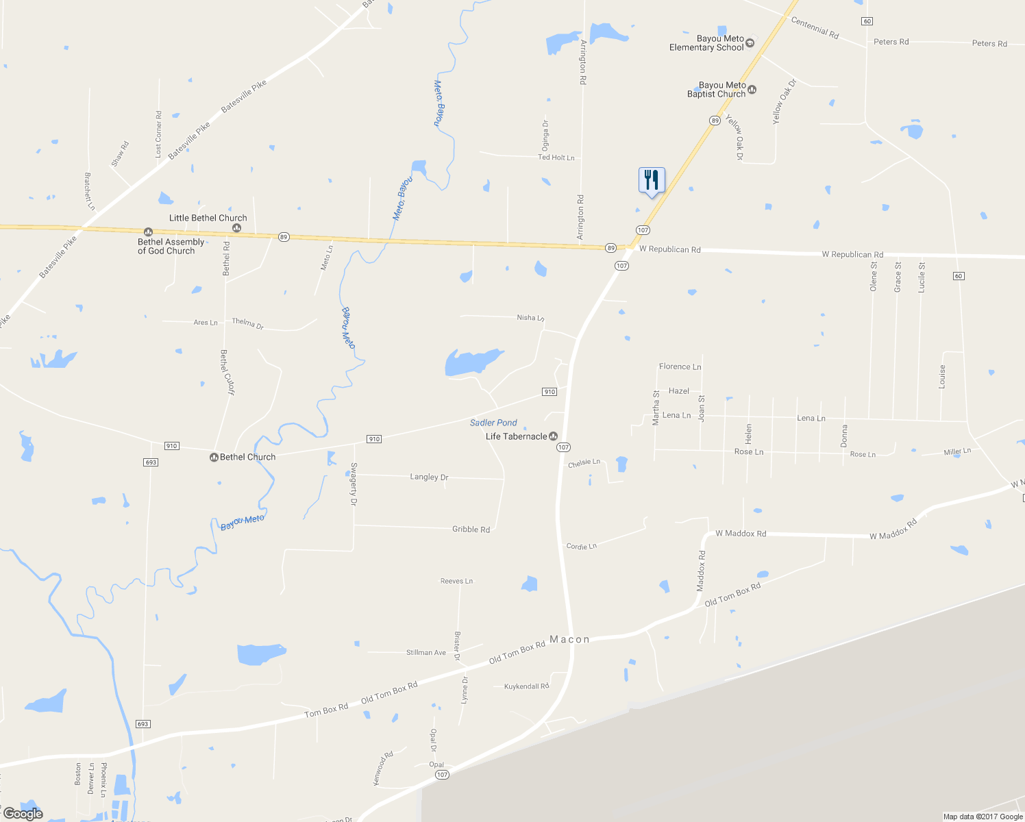 map of restaurants, bars, coffee shops, grocery stores, and more near 5523 Jacksonville Conway Road in Jacksonville