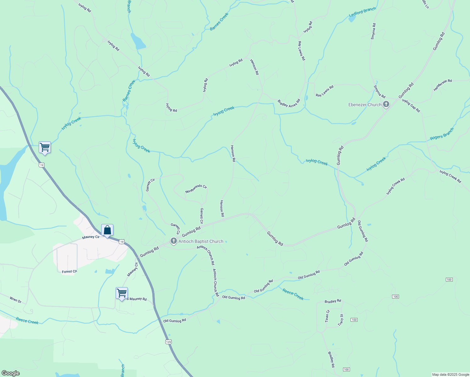 map of restaurants, bars, coffee shops, grocery stores, and more near 4050 Henson Road in Blairsville