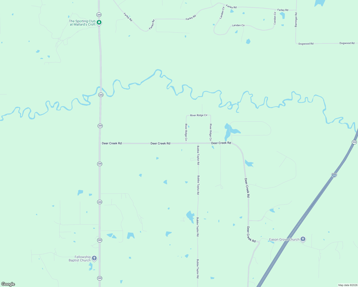 map of restaurants, bars, coffee shops, grocery stores, and more near 2490 Deer Creek Road in Byhalia