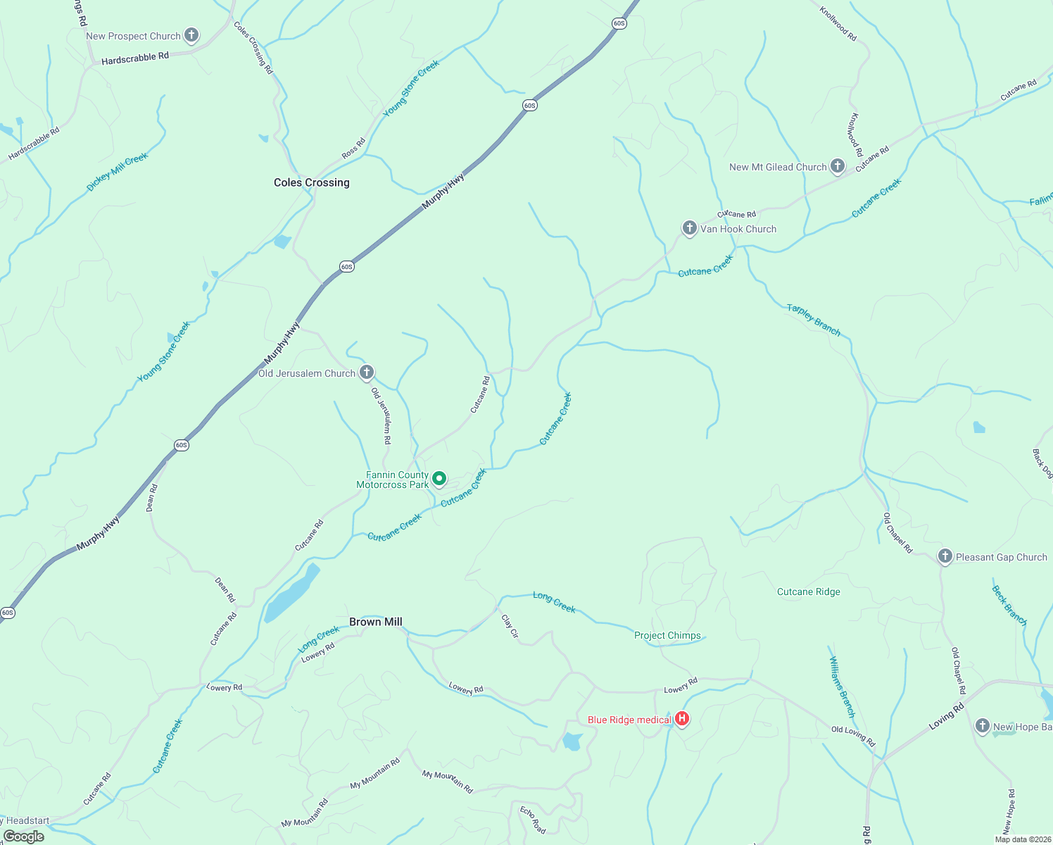map of restaurants, bars, coffee shops, grocery stores, and more near 2749 Cutcane Road in Mineral Bluff