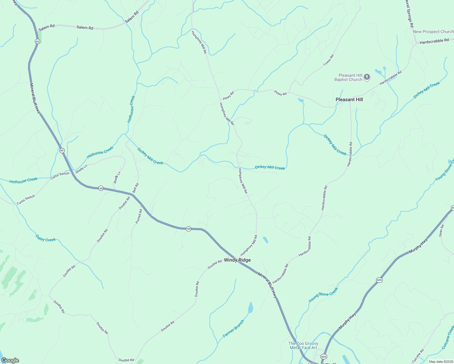 map of restaurants, bars, coffee shops, grocery stores, and more near 3726 Humphrey Mill Road in Mineral Bluff