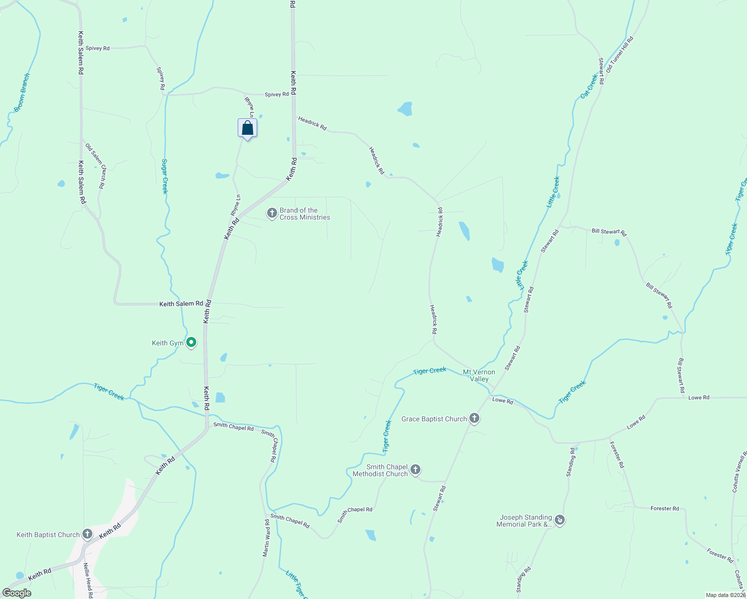 map of restaurants, bars, coffee shops, grocery stores, and more near 343 Promise Heights Drive in Ringgold