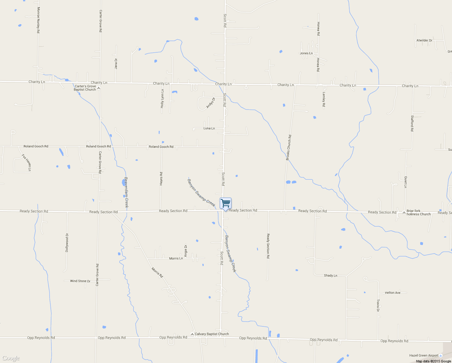 map of restaurants, bars, coffee shops, grocery stores, and more near 635 Scott Road in Hazel Green