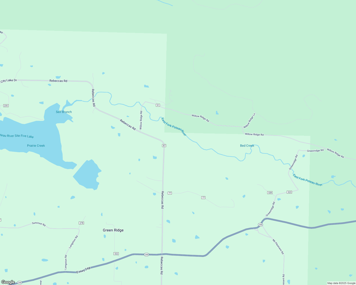 map of restaurants, bars, coffee shops, grocery stores, and more near 3973 Rebeccas Road in Waldron