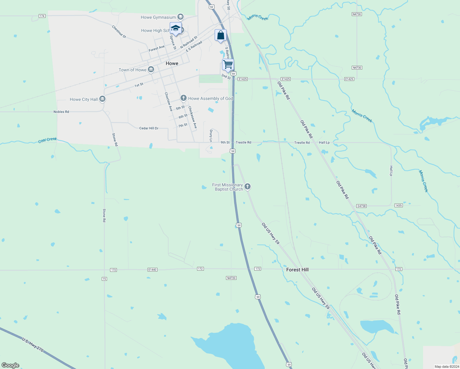 210th Avenue, Howe OK Walk Score