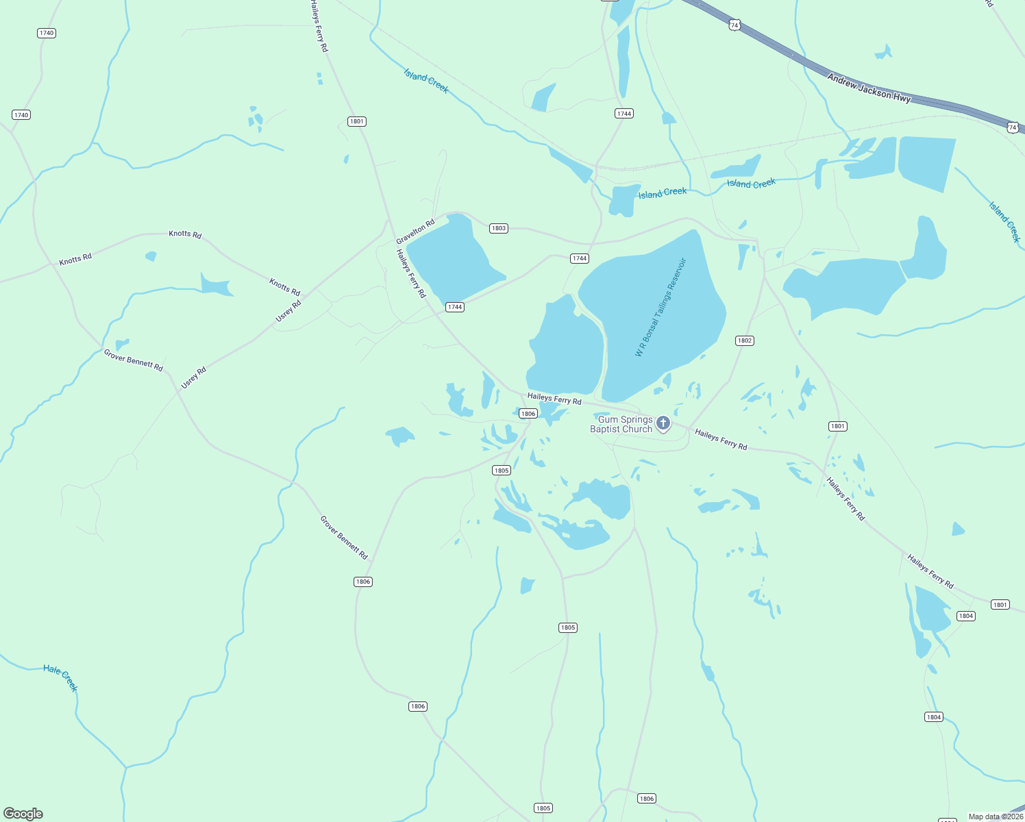 map of restaurants, bars, coffee shops, grocery stores, and more near 2034 Haileys Ferry Rd in Lilesville