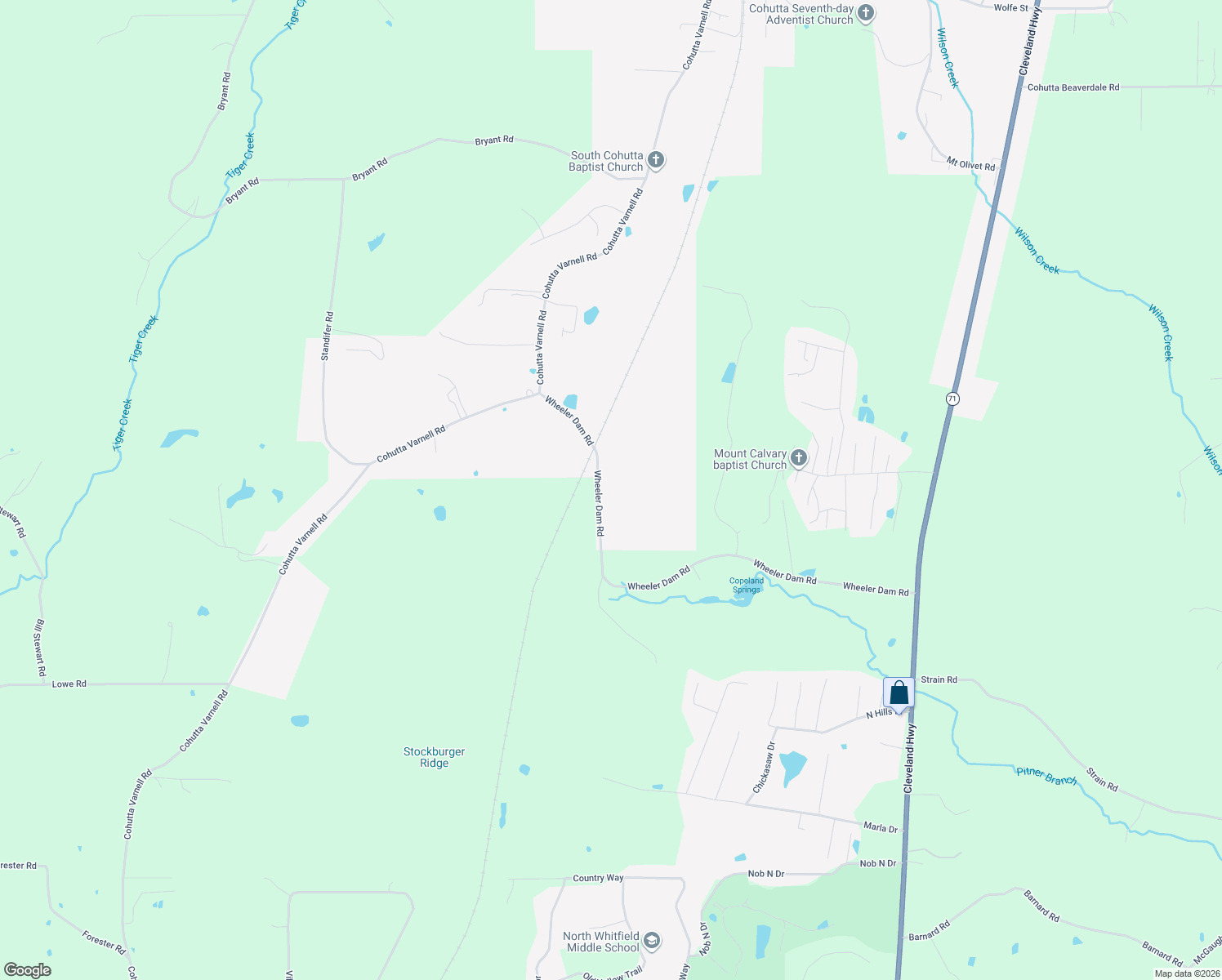 map of restaurants, bars, coffee shops, grocery stores, and more near in Cohutta