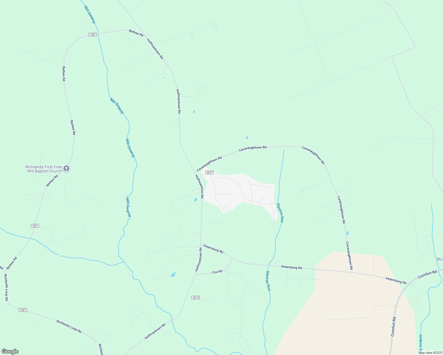 map of restaurants, bars, coffee shops, grocery stores, and more near 204 Deer Haven Drive in Richlands