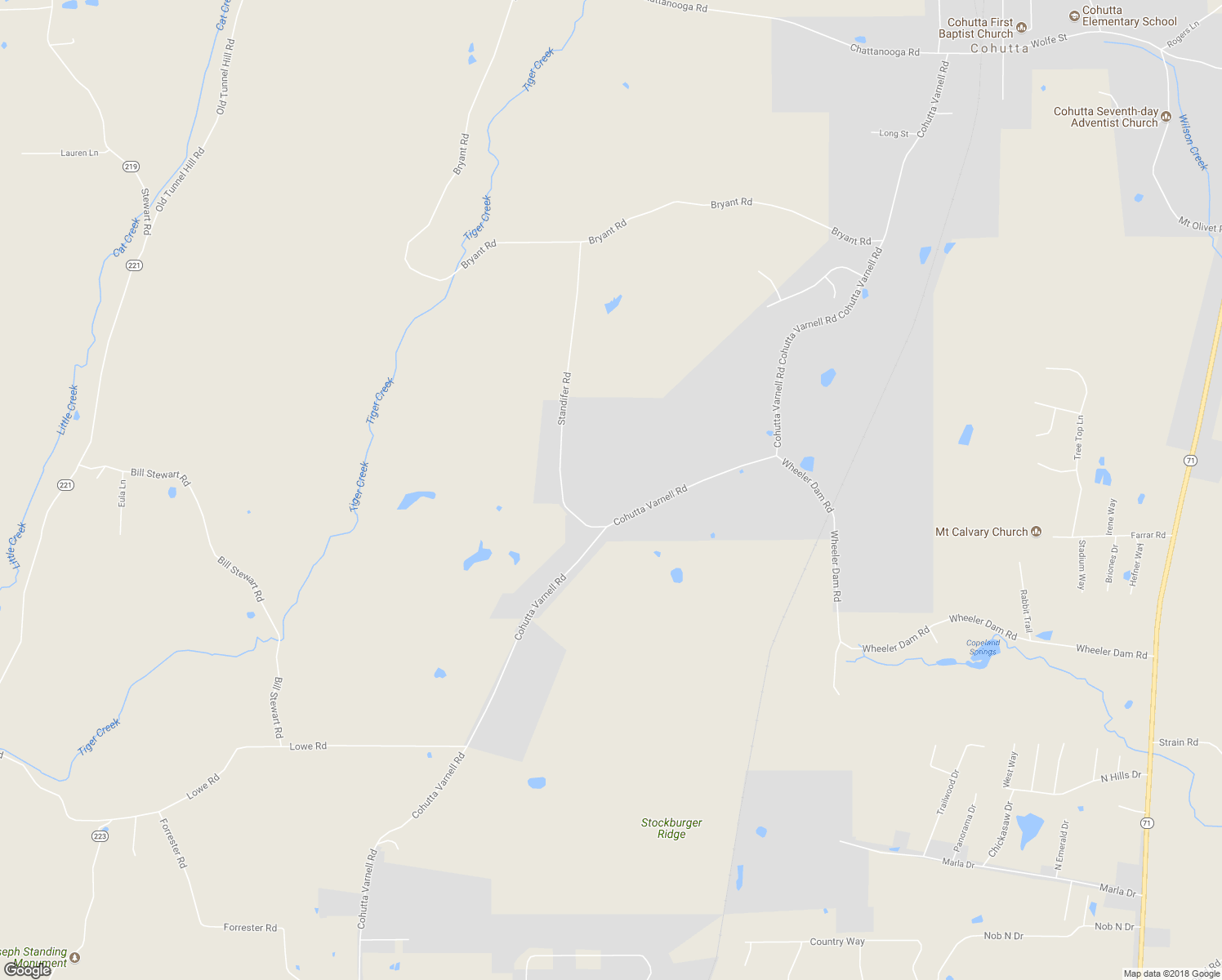 map of restaurants, bars, coffee shops, grocery stores, and more near 4873 Cohutta Varnell Road in Cohutta