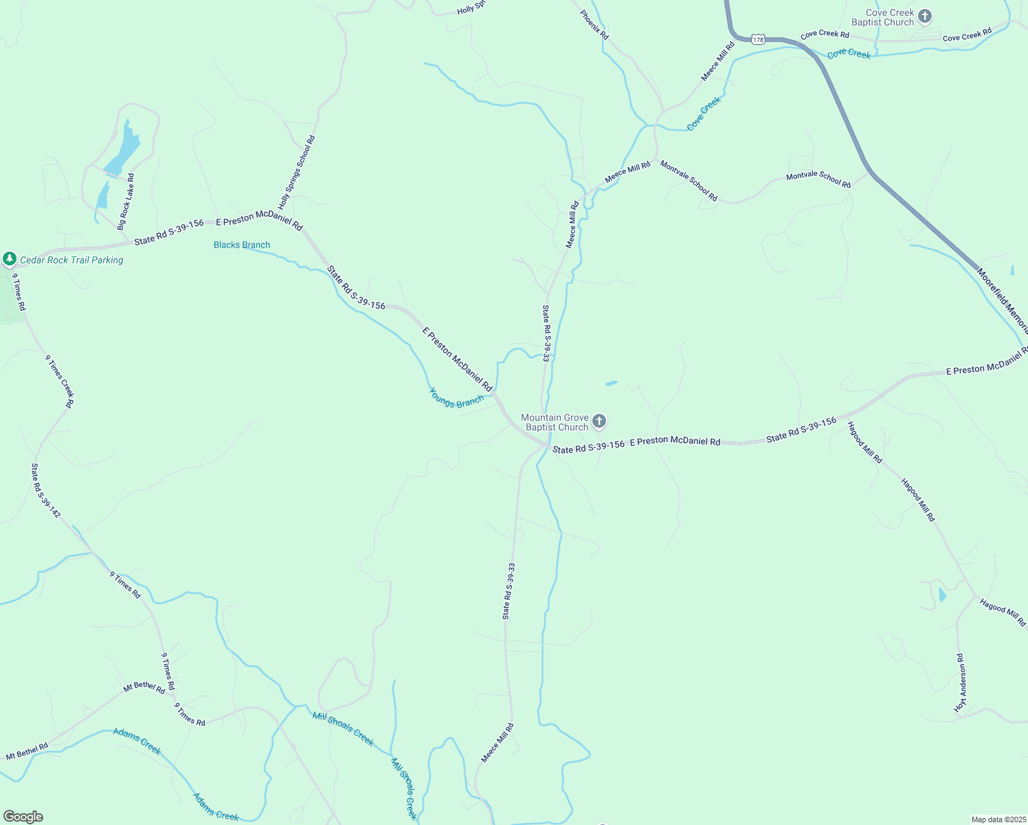 map of restaurants, bars, coffee shops, grocery stores, and more near 737 East Preston McDaniel Road in Pickens